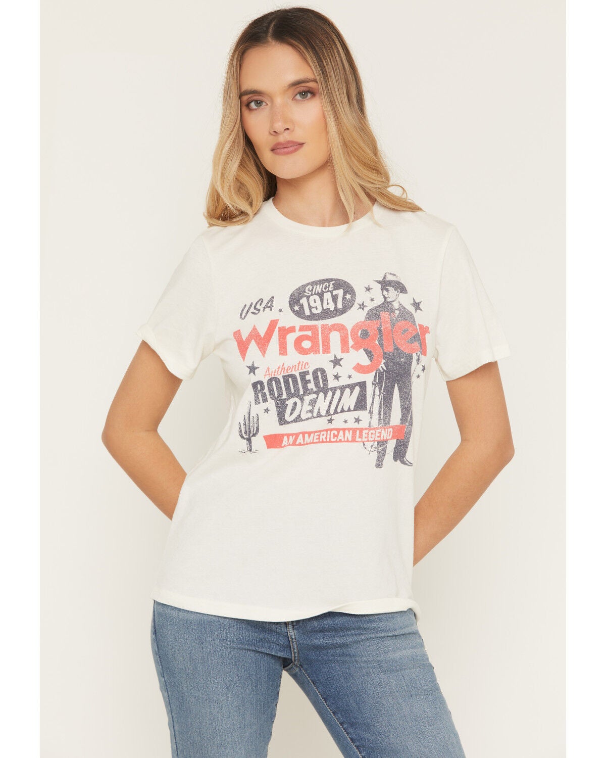 Wrangler Retro Women's Rodeo Short Sleeve Graphic Tee, Cream, hi-res