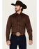 Image #1 - Scully Men's Gunfighter Long Sleeve Pearl Snap Western Shirt, Brown, hi-res
