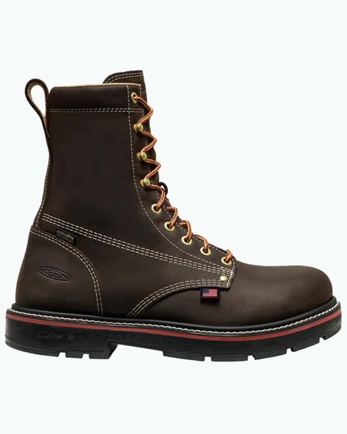 Image #2 - Keen Men's Liberty 8" Waterproof Work Boots - Carbon Toe, Brown, hi-res