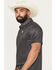Image #2 - Rock & Roll Denim Men's Geo Print Short Sleeve Button-Down Stretch Polo Shirt, Black, hi-res