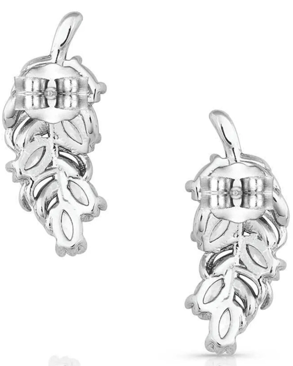 Image #2 - Montana Silversmiths Women's Bridgerton Feather Earrings, Silver, hi-res