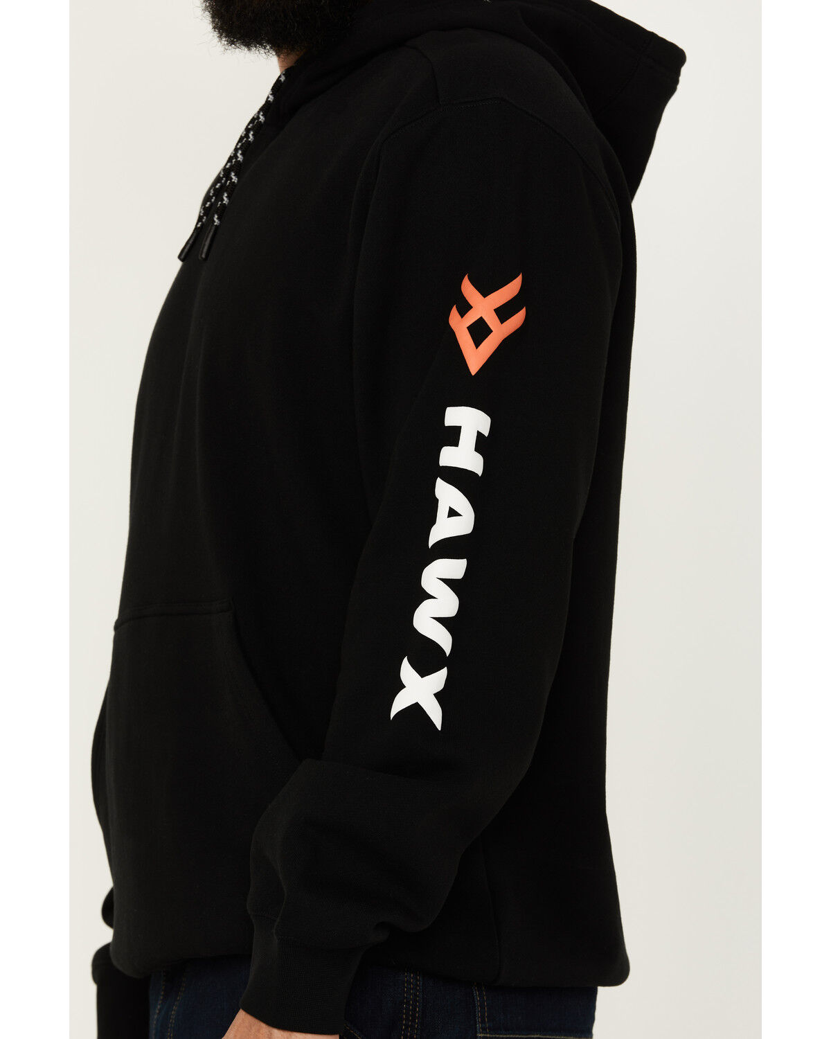 Image #3 - Hawx Men's Logo Sleeve Hooded Sweatshirt - Tall, Black, hi-res