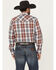 Image #4 - Ely Walker Men's Plaid Print Long Sleeve Pearl Snap Western Shirt - Big, Burgundy, hi-res