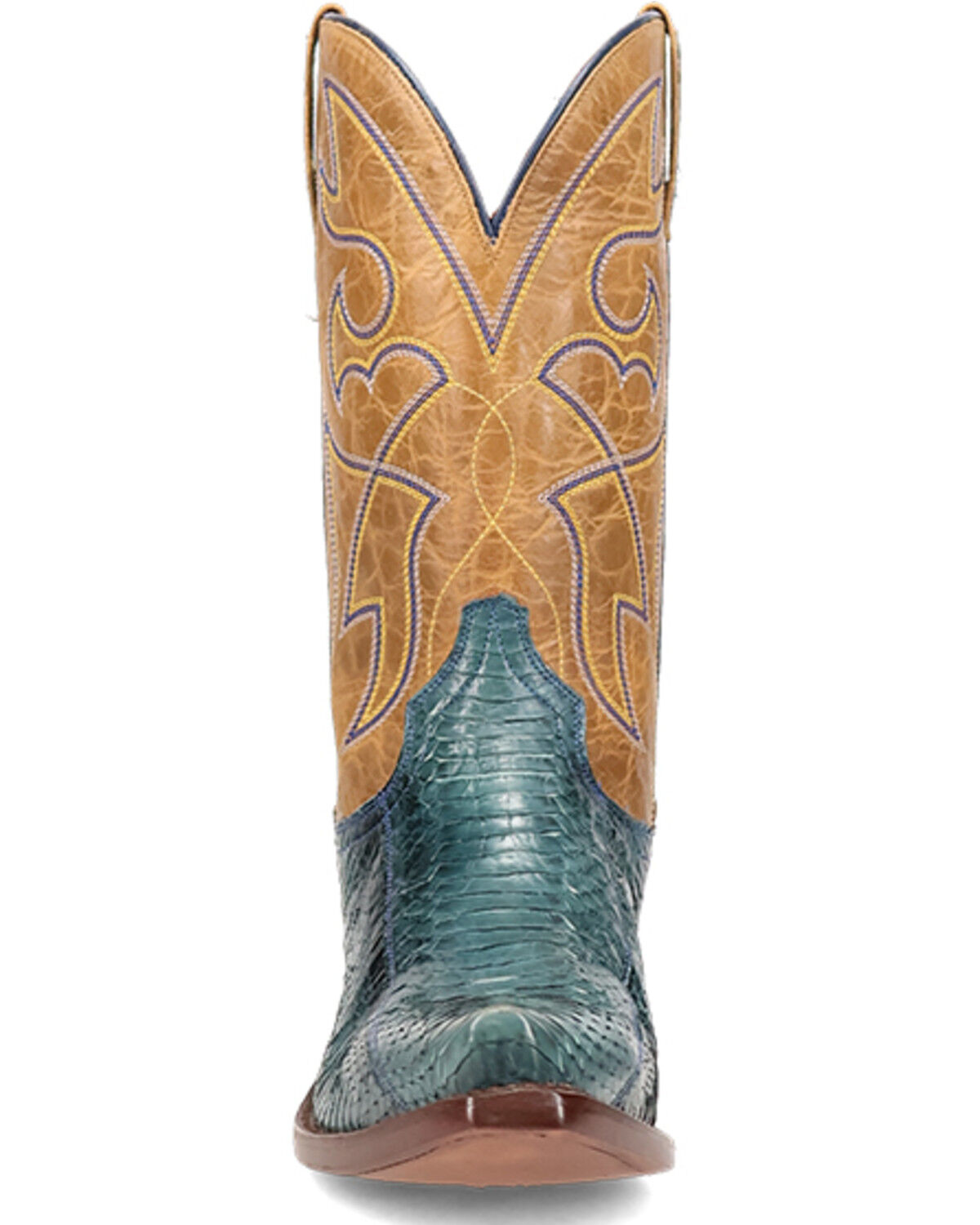 Image #4 - Dan Post Men's Exotic Snake Western Boots - Snip Toe, Blue, hi-res