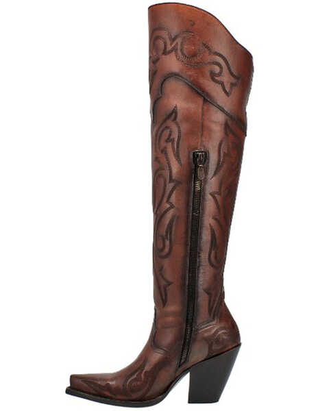 Image #3 - Dan Post Women's Seductress Western Boots - Snip Toe, Brown, hi-res