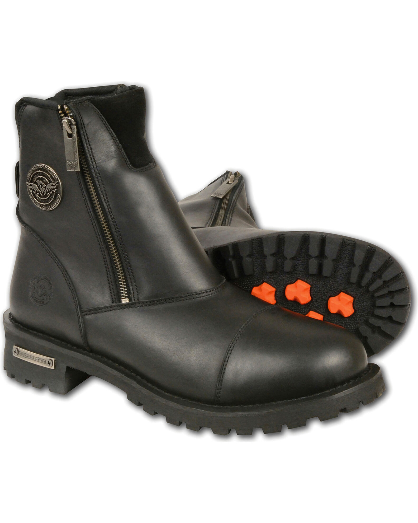 Leather zipper boots new arrivals