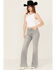 Image #3 - 7 For All Mankind Women's Closing Act High Rise Flare Stretch Denim Jeans, Grey, hi-res