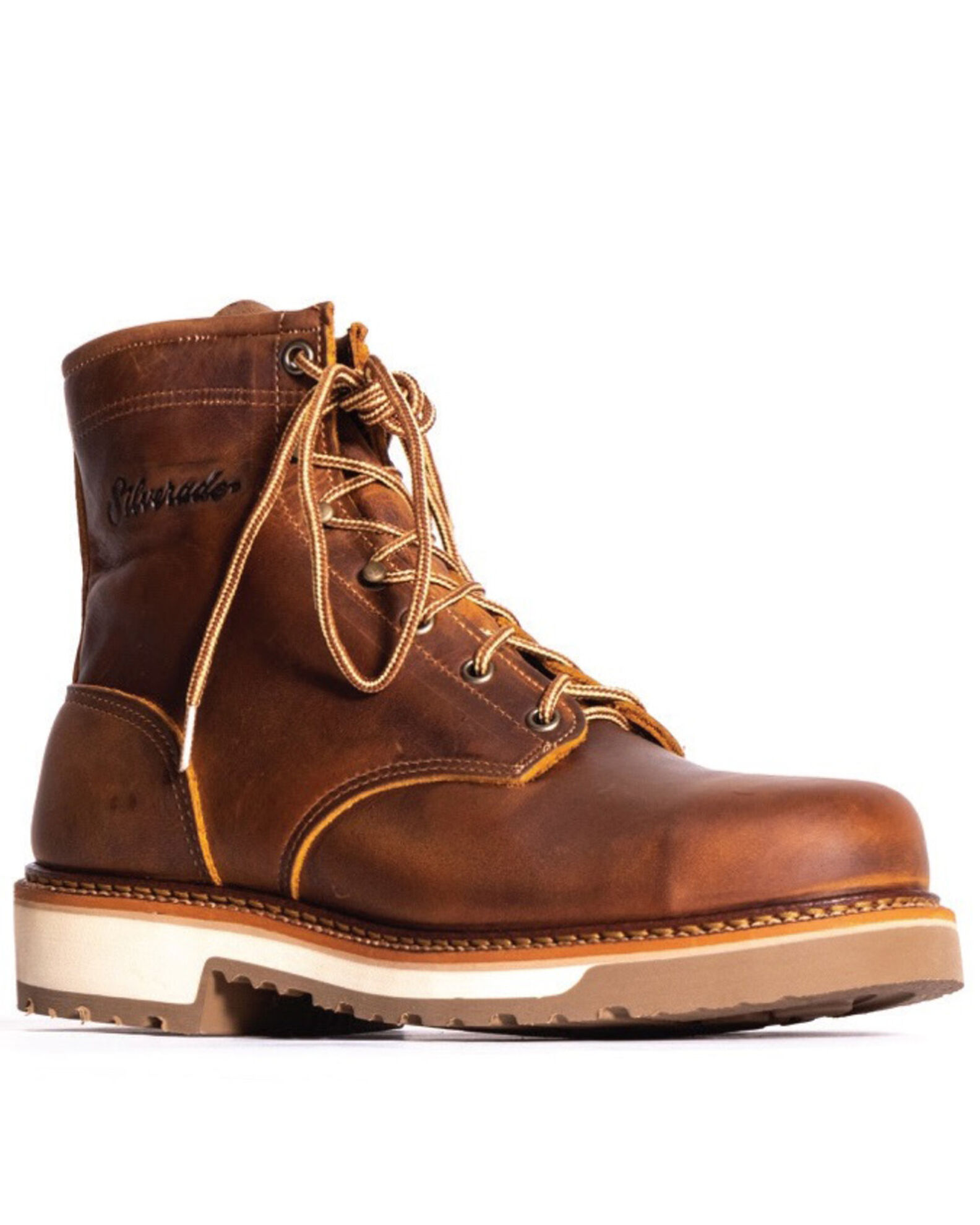 Silverado Men s Lace Up Work Boot Steel Toe Tan 13