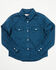 Image #1 - Shyanne Toddler Girls' Solid Rhinestone Long Sleeve Snap Stretch Western Shirt, Blue, hi-res