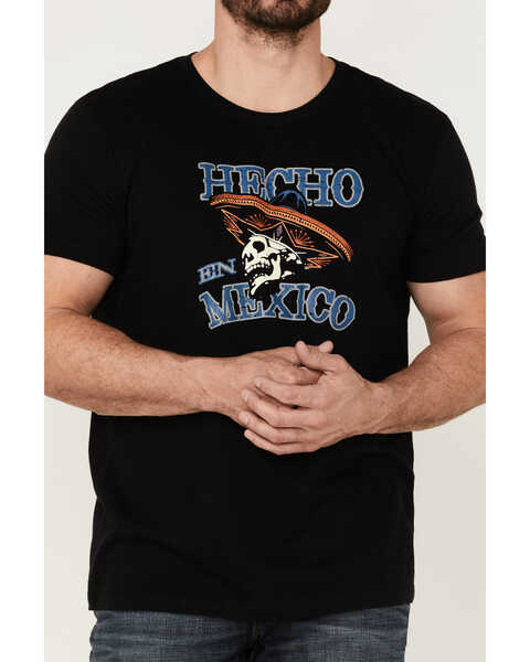 Image #3 - Moonshine Spirit Men's Hecho En Mexico Skull Graphic Short Sleeve T-Shirt , Black, hi-res