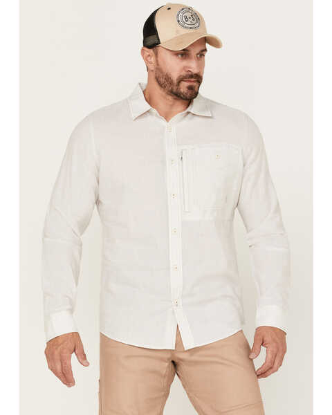 Image #1 - Brothers and Sons Men's Performance Solid Long Sleeve Button Down Western Shirt , Sand, hi-res