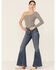 Wrangler Retro Women's High Rise Trumpet Flare Denim Jeans, Medium Blue, hi-res