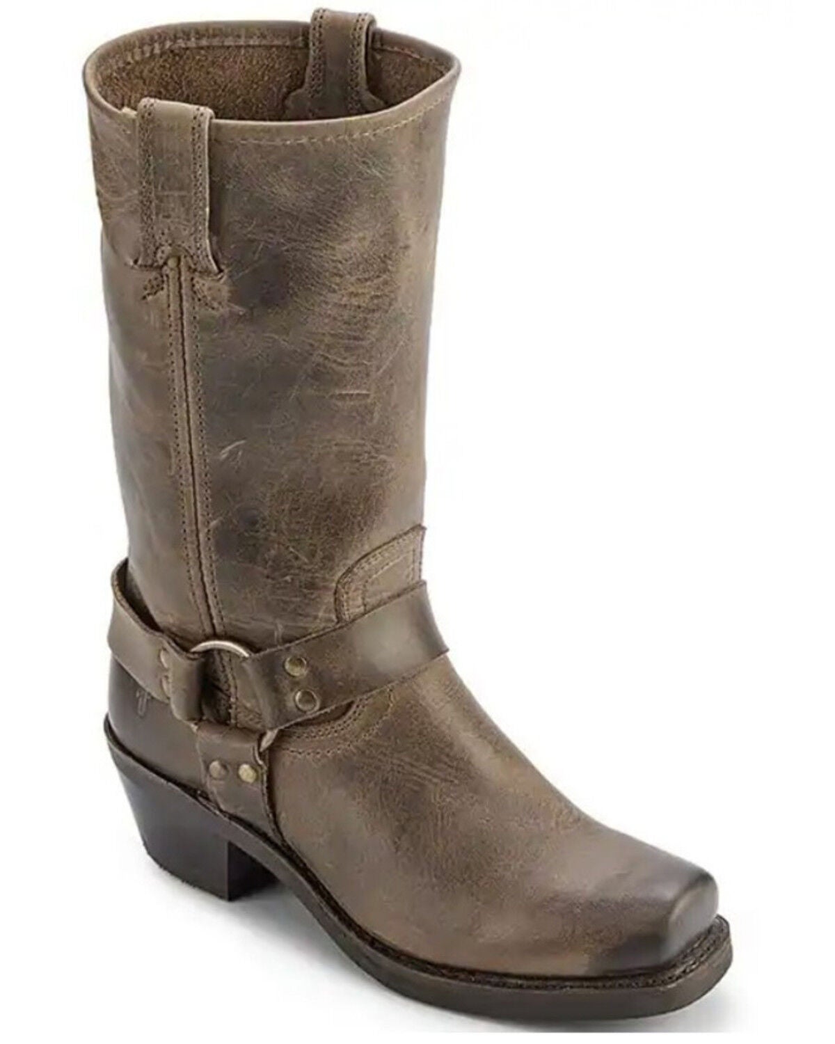 Frye Women's Harness Oiled Western Boots - Broad Square Toe, Brown, hi-res