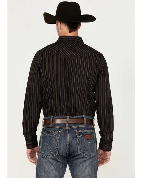 Image #4 - Cody James Men's Wrestler Striped Print Long Sleeve Snap Western Shirt, Black, hi-res