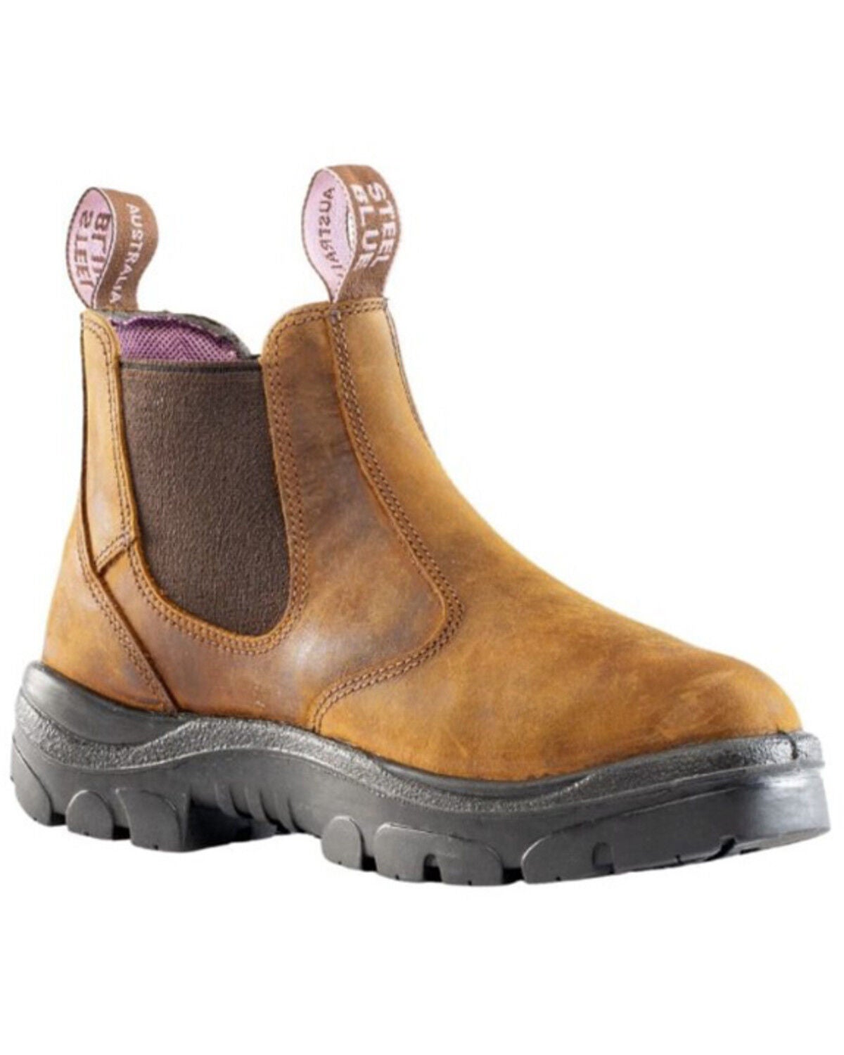 Steel Blue Women's Hobart PR Met Pull-On Work Boots - Steel Toe, Brown, hi-res