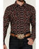 Image #3 - Cody James Men's Daybreak Geo Print Long Sleeve Snap Western Shirt, Red, hi-res
