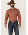 Image #1 - Cinch Men's Floral Striped Print Modern Fit Long Sleeve Snap Western Shirt, Orange, hi-res