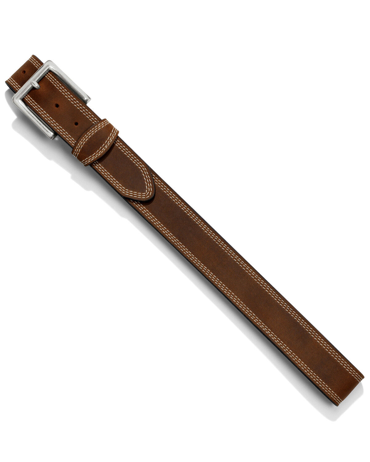 Image #3 - Justin Men's Triple Stitch Border Classic Belt, Brown, hi-res