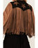 Vocal Women's Star Faux Fringe Jacket, Brown, hi-res
