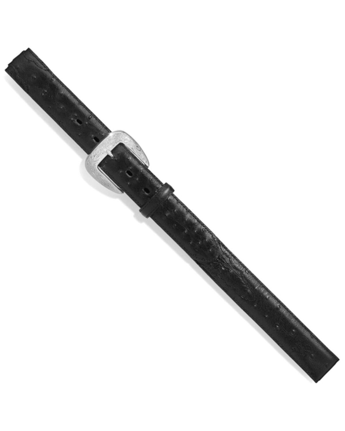 Image #4 - Tony Lama Men's Ostrich Print Leather Belt, Black, hi-res