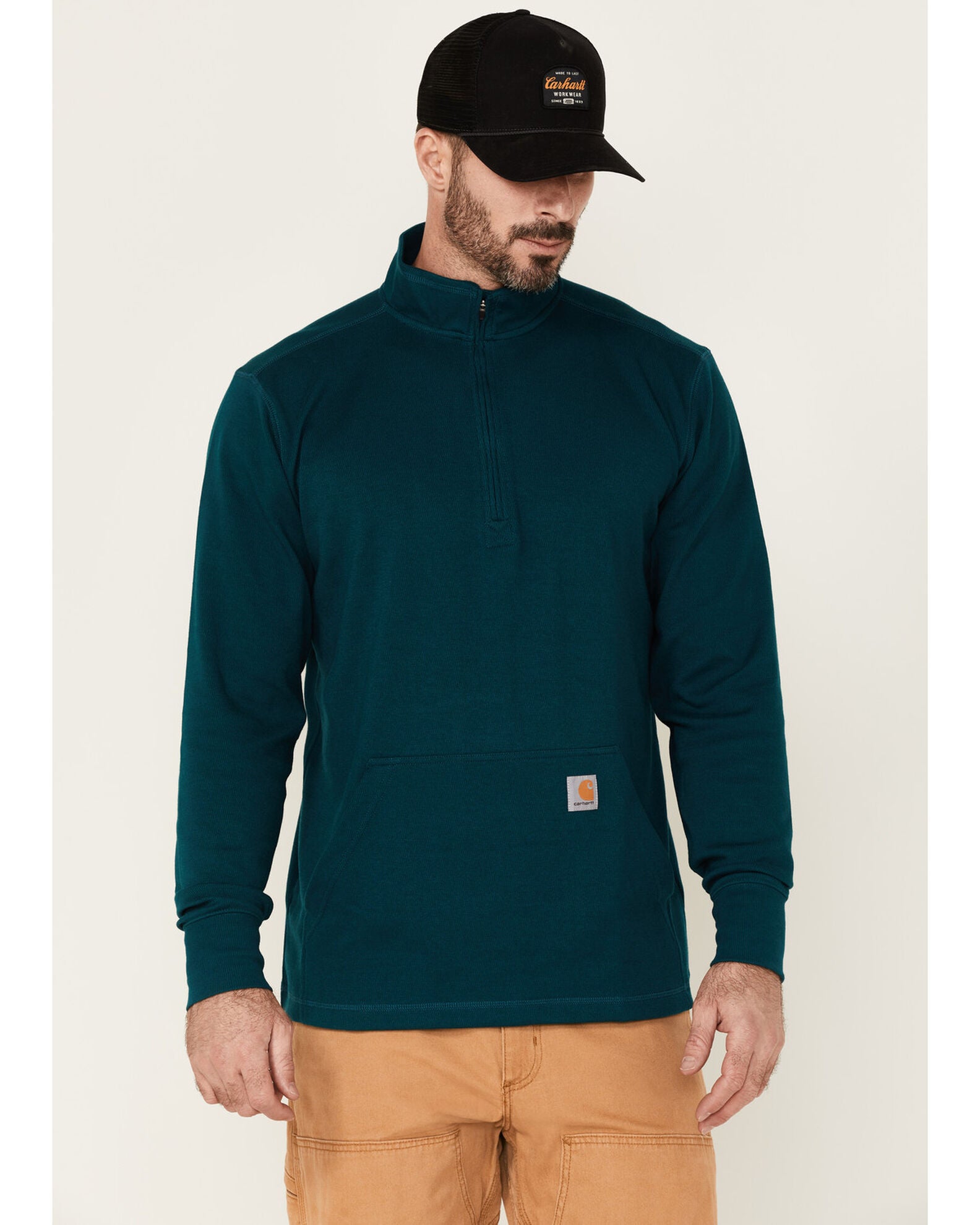 carhartt relaxed fit heavyweight thermal half zip