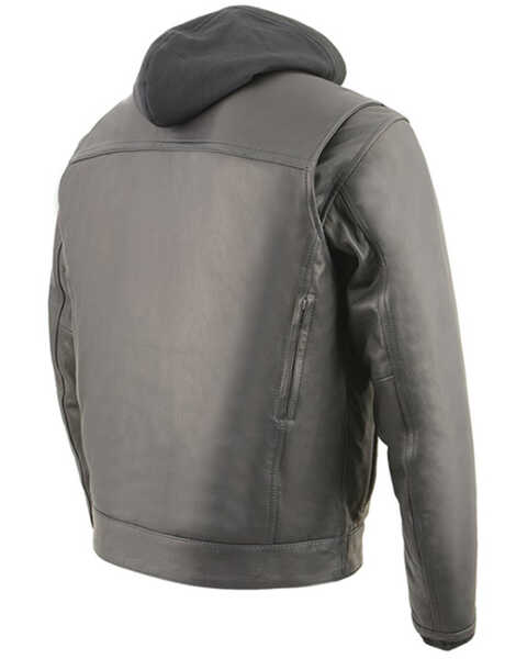 Image #2 - Milwaukee Leather Men's Vented Utility Pocket Concealed Carry Leather Motorcycle Jacket, Black, hi-res