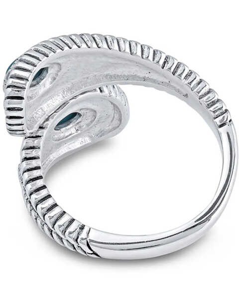 Image #2 - Montana Silversmiths Women's Balancing The Whole World Turquoise Open Ring, Silver, hi-res