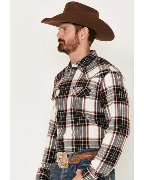 Cody James Men's Cabin Fever Long Sleeve Snap Western Flannel Shirt - Big & Tall, Cream, hi-res