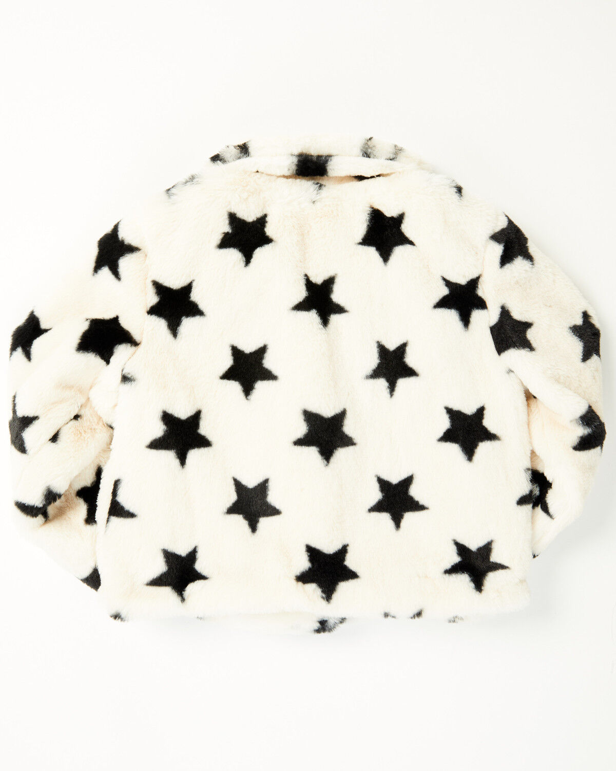 Image #3 - Urban Republic Toddler Girls' Star Print Faux Fur Moto Jacket, Ivory, hi-res