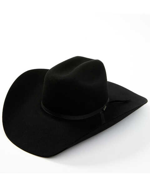 Image #1 - Serratelli Men's 8X Fur Felt 9 Crown Western Hat , Black, hi-res