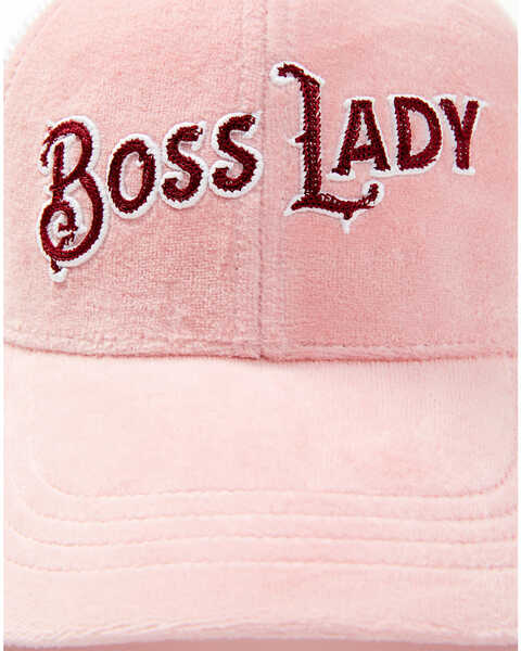 Image #2 - Idyllwind Women's Boss Lady Velvet Mesh Back Ball Cap, Pink, hi-res