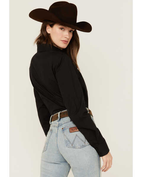 Image #4 - Kimes Ranch Women's Logo Long Sleeve Button-Down Western Shirt , Black, hi-res