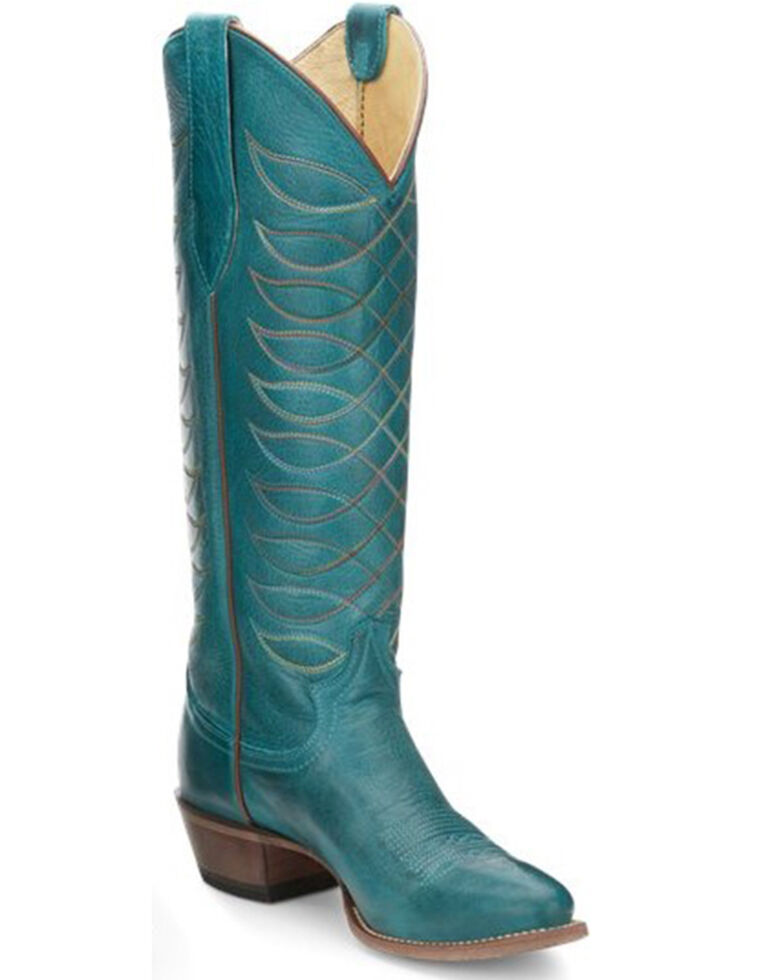 Justin Women's Whitley Western Boots - Round Toe, Turquoise, hi-res