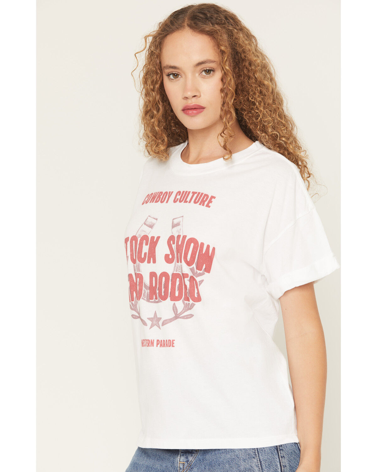 Image #2 - Girl Dangerous Women's Rodeo Stock Show Short Sleeve Graphic Tee, White, hi-res
