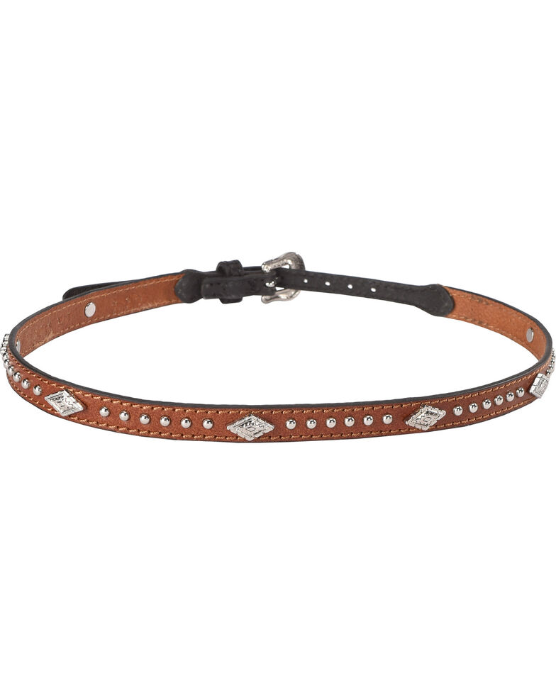 Cody James Silver Studs with Diamond Conchos Hat Band, Tan, hi-res