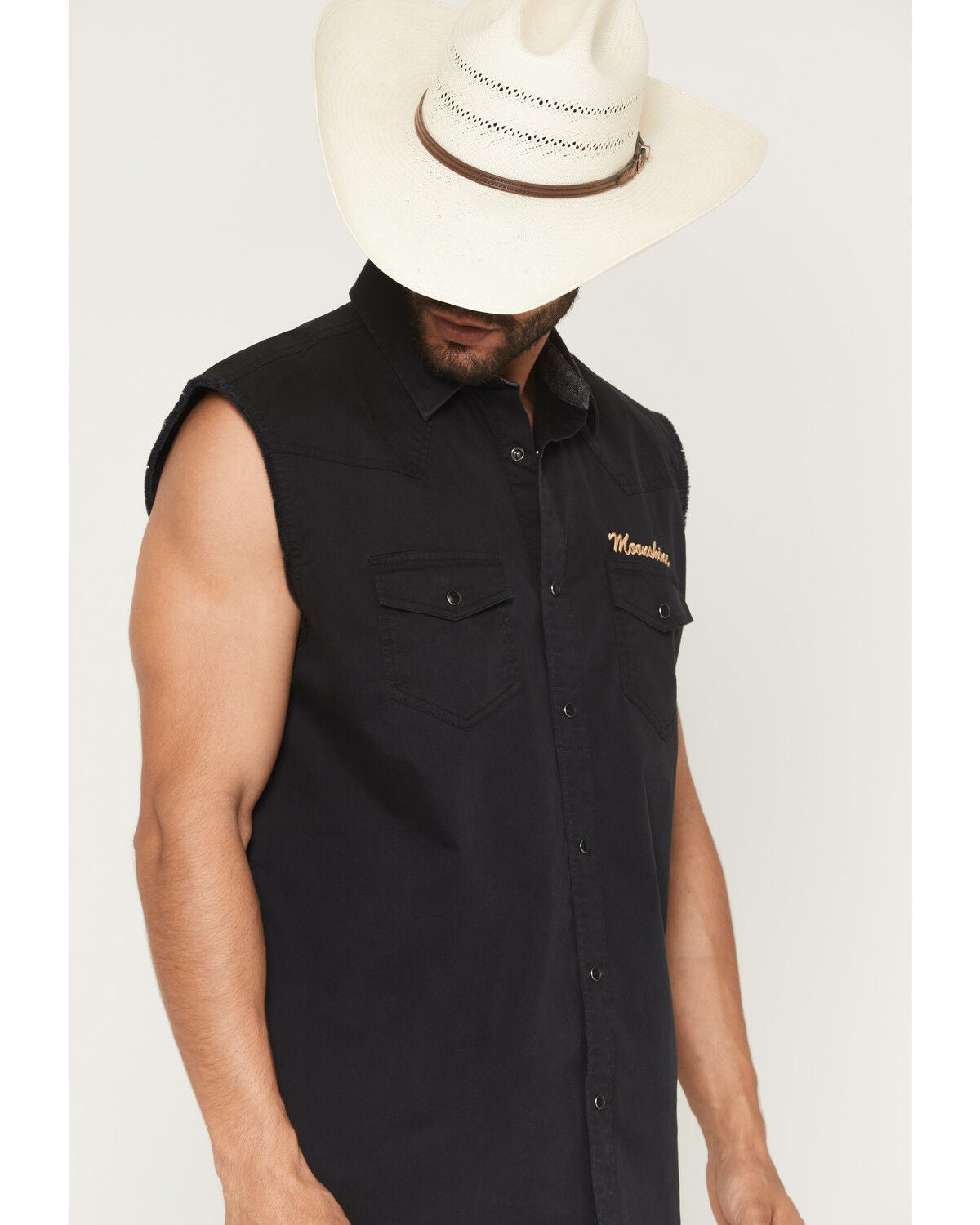 Image #3 - Moonshine Spirit&reg; Men's Dixon Bubba Sleeveless Western Shirt, Black, hi-res