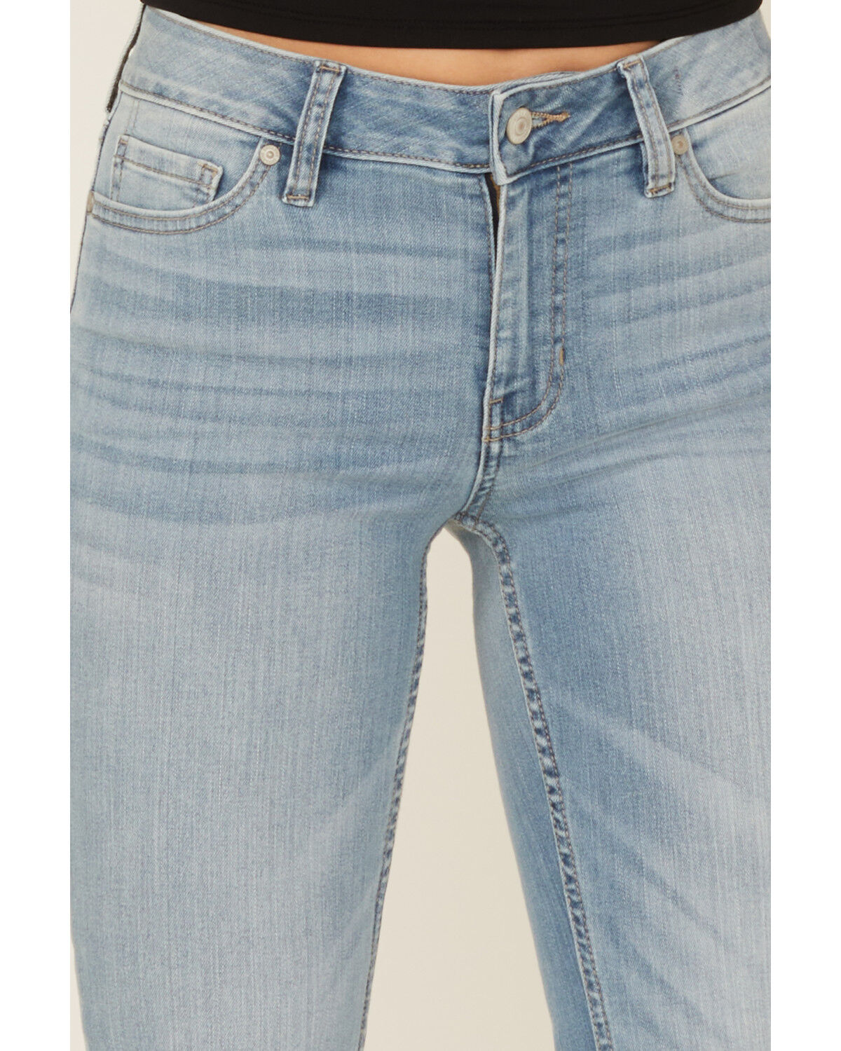 Image #2 - Shyanne Women's Aria Medium Rise Bootcut Super Stretch Denim Jeans, Light Wash, hi-res