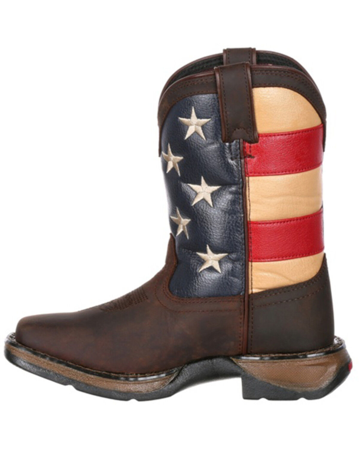 Image #3 - Durango Boys' Americana Western Boots - Broad Square Toe, Dark Brown, hi-res