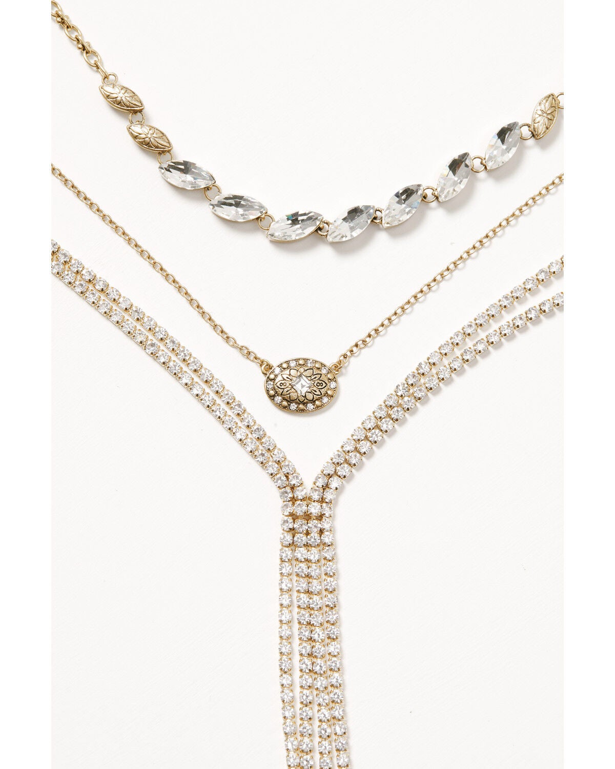 Image #3 - Lainey Wilson Women's Row Stone Y Necklace, Gold, hi-res