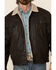 Cripple Creek Men's Leather Sherpa Lined Jacket , Brown, hi-res