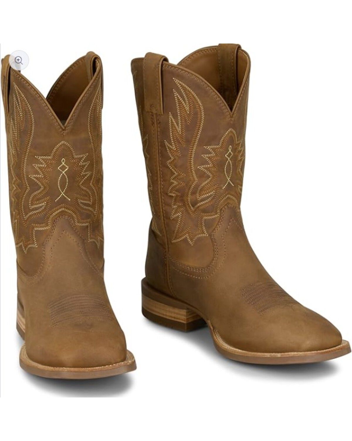 Image #2 - Justin Men's Rustle Performance Western Boots - Broad Square Toe, Chestnut, hi-res