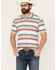 Image #1 - Hooey Men's Weekender Serape Striped Short Sleeve Performance Polo Shirt , Cream, hi-res