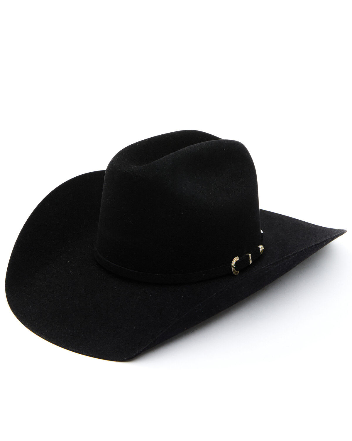 Black Band Western Felt Show Cowboy Hat ADULT Rodeo Elastic Small Medium OSFA