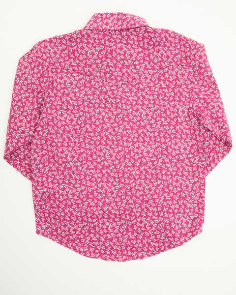 Image #3 - Shyanne Toddler Girls' Ditsy Floral Print Long Sleeve Western Pearl Snap Shirt, Fuchsia, hi-res