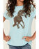 Image #3 - Shyanne Girls' Stallion Short Sleeve Graphic Tee, Light Blue, hi-res