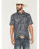 Image #1 - Panhandle Slim Men's Cactus Print Short Sleeve Button-Down Polo Shirt, Black, hi-res