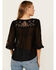 Image #4 - Shyanne Women's Decorated Peasant Top, Black, hi-res