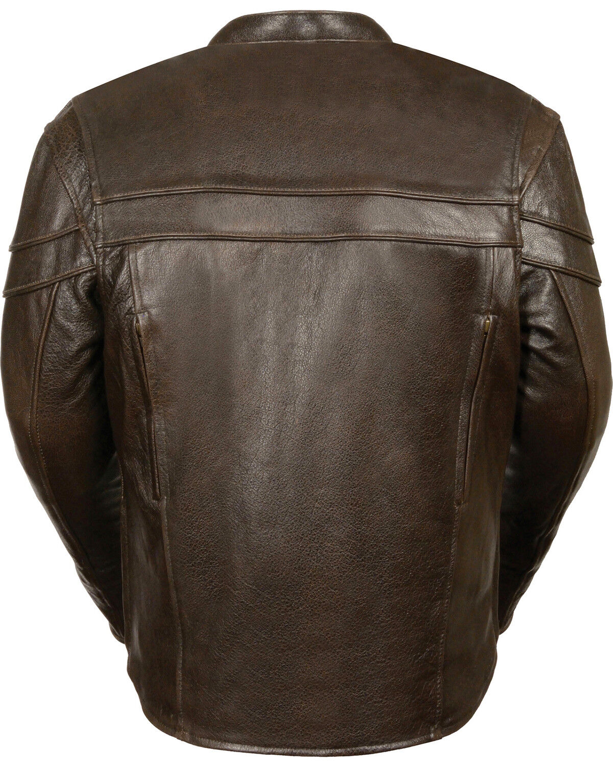 Image #3 - Milwaukee Leather Men's Brown Sporty Scooter Crossover Jacket - Big - 3X, Brown, hi-res
