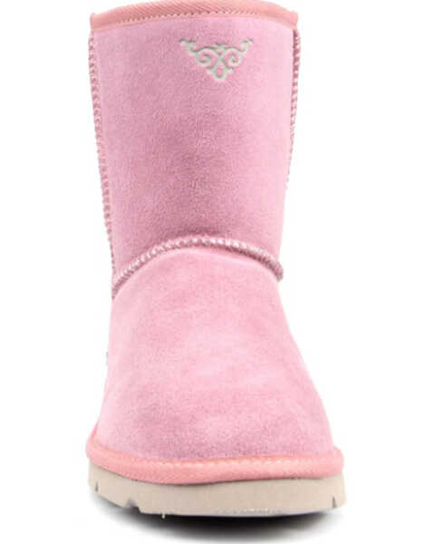 Image #4 - Superlamb Women's Argali 7.5" Suede Leather Pull On Casual Boots - Round Toe , Pink, hi-res