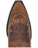 Image #6 - Laredo Women's Embroidered Leaf Western Performance Boots - Snip Toe, Tan, hi-res